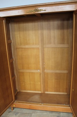 Lot 164 - Pair of satinwood wardrobes