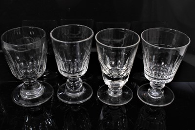 Lot 215 - Group of nine 19th century drinking glasses, of various shapes, including cut and engraved examples