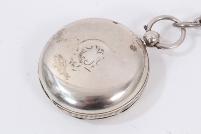 Lot 559 - Victorian gentleman's silver 'Coastguard Watch' by J.N.Masters of Rye, the key wind movement with engine turned silver dust cover, the circular white enamel dial with black Roman numerals and subsi...