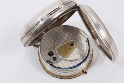 Lot 559 - Victorian gentleman's silver 'Coastguard Watch' by J.N.Masters of Rye, the key wind movement with engine turned silver dust cover, the circular white enamel dial with black Roman numerals and subsi...