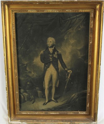 Lot 1013 - Early 19th century black and white mezzotint - The Most Noble Lord Horatio Nelson..., published 1806