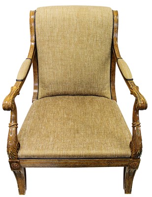 Lot 1444 - Regency style simulated walnut library chair in the manner of William Hope