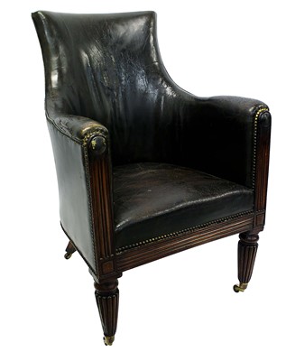 Lot 1441 - Manner of Gillows, Regency mahogany and leather library chair