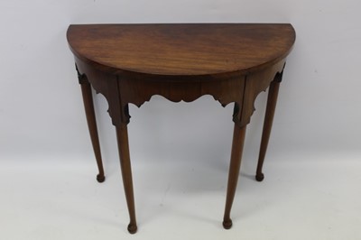 Lot 1434 - Mahogany demi-lune lamp table