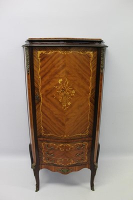 Lot 1436 - French kingwood and marquetry inlaid cocktail cabinet