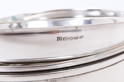 Lot 424 - Victorian silver chafing dish of circular form with twin moulded handles, and two removable silver plated dishes, raised on four bun feet, (Sheffield 1862), maker Henry Wilkinson & Co, 20ozs of wei...