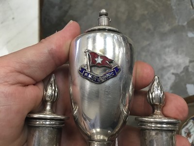 Lot 769 - Titanic Interest - early 20th century silver plated table lighter / cigar lighter