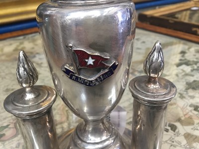 Lot 769 - Titanic Interest - early 20th century silver plated table lighter / cigar lighter