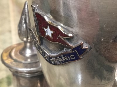 Lot 769 - Titanic Interest - early 20th century silver plated table lighter / cigar lighter
