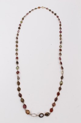 Lot 525 - Gold and multi-gem necklace