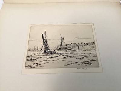 Lot 43 - Robert H. Smith, group of six signed black and white etchings to include views of Brixham, Lincoln, Surrey and others, mounted