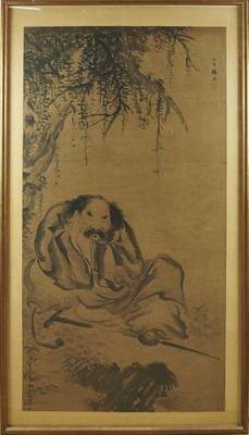 Lot 764 - Large antique Chinese brush painting