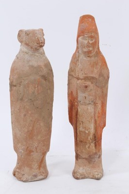 Lot 772 - Two Chinese Tang style terracotta funerary figures