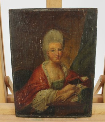 Lot 1232 - Manner of Anton Tischbein (1720-1784) oil on canvas, laid down, Portrait of Princess Wilhelmine of Hesse