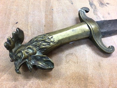 Lot 873 - 19th century French ‘Rooster head’ pioneer sword