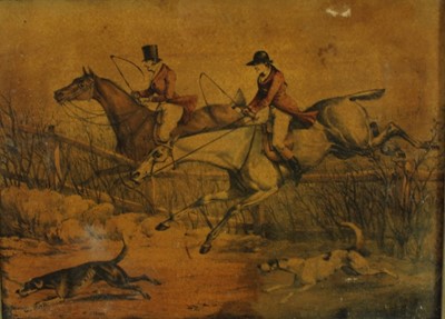 Lot 968 - Group of ten 19th century Henry Alken hunting and racing engravings, in simulated frames