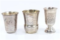 Lot 462 - Three Imperial Russian Silverer beakers - 84...