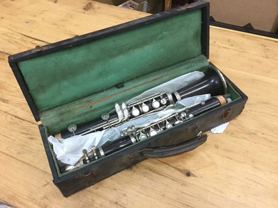 Lot 2215 - Clarinet in case, stamped 'F. Buisson Paris B Low Pitch Made in France'