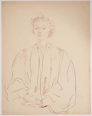 Lot 46 - *Cecil Beaton (1904-1980) pencil portrait, Myrna Loy, signed, titled in coloured pencil lower right, 61cm x 47.5cm, unframed
