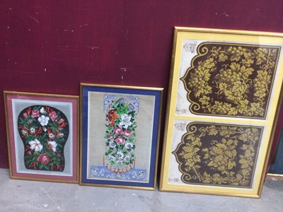 Lot 2083 - 19th century Berlin Woolwork hand-coloured design patterns framed and glazed. I