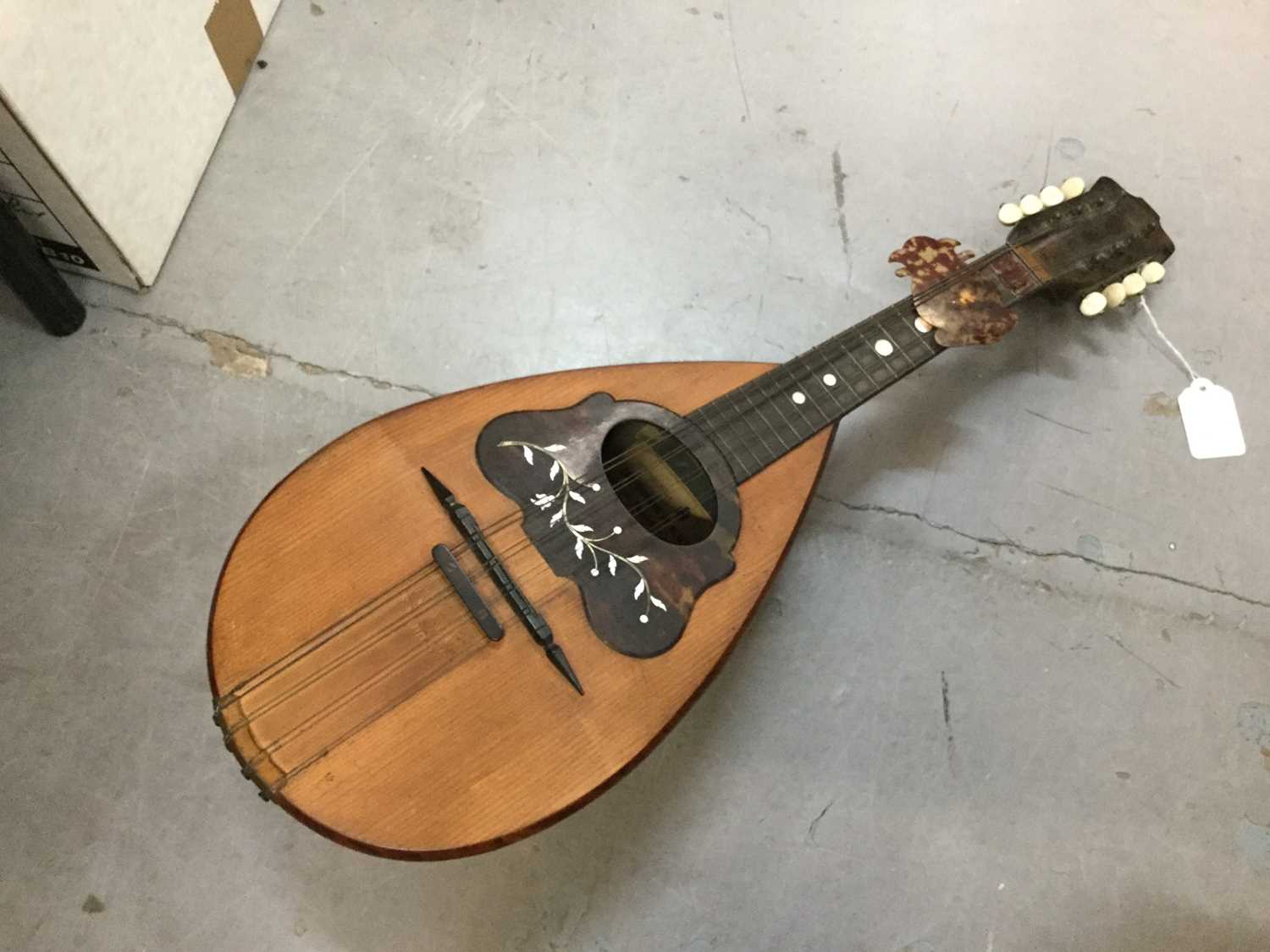 Mandolin Labelled Lot 547 - Old Mandolin with paper label to interior