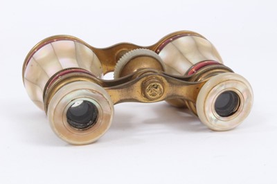 Lot 986 - Pair late 19th century opera glasses, cased