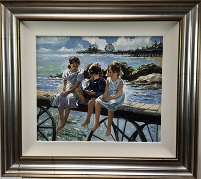 Lot 250 - Sherree Valentine Daines, artists proof hand enhanced canvas - Summer Holidays, 10/20, 44cm x 52cm, framed, certificate verso from DeMontford Fine Art