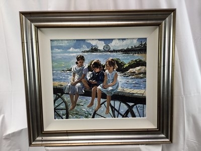 Lot 250 - Sherree Valentine Daines, artists proof hand enhanced canvas - Summer Holidays, 10/20, 44cm x 52cm, framed, certificate verso from DeMontford Fine Art