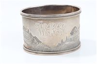 Lot 473 - Imperial Russian Silverer napkin ring of oval...