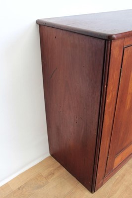 Lot 112 - Victorian mahogany kitchen cupboard enclosed by two panelled doors