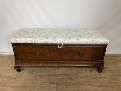 Lot 113 - Victorian mahogany ottoman with padded seat and drawer below