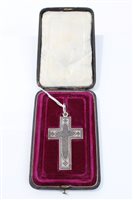 Lot 475 - Imperial Russian Silverer cross pendant with...