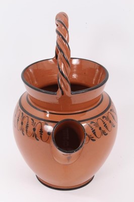 Lot 25 - 1820s Chalcedony red glazed pottery ewer