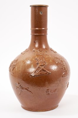 Lot 32 - Early 19th brown salt glazed guglet shaped bottle