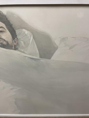 Lot 1217 - Jackie Anderson, (b.1973) large oil on cotton on board - "Morning", signed and dated 2005 verso, 101cm x 134cm, framed