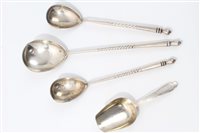 Lot 479 - Pair Imperial Russian Silverer spoons with...