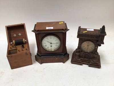 Lot 2566 - Gothic style clock, another clock and a telegraph machine