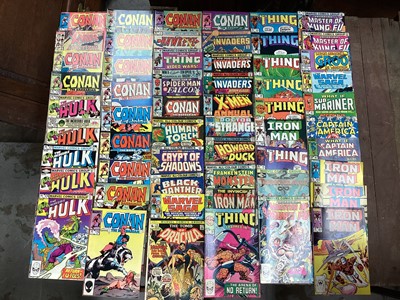 Lot 1754 - Marvel Comics mostly 80s to include The Thing, Iron Man, Conan The Barbarain and others.Approximately 250 comics