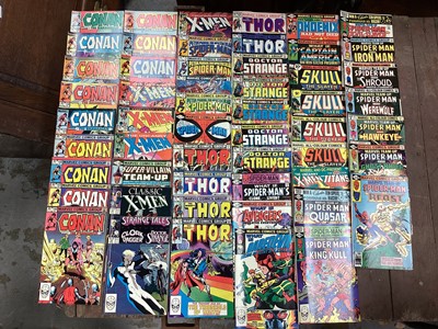 Lot 1754 - Marvel Comics mostly 80s to include The Thing, Iron Man, Conan The Barbarain and others.Approximately 250 comics