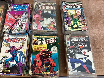 Lot 1754 - Marvel Comics mostly 80s to include The Thing, Iron Man, Conan The Barbarain and others.Approximately 250 comics