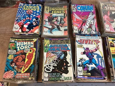 Lot 1754 - Marvel Comics mostly 80s to include The Thing, Iron Man, Conan The Barbarain and others.Approximately 250 comics