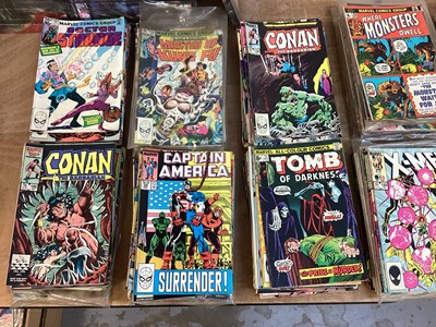 Lot 1754 - Marvel Comics mostly 80s to include The Thing, Iron Man, Conan The Barbarain and others.Approximately 250 comics