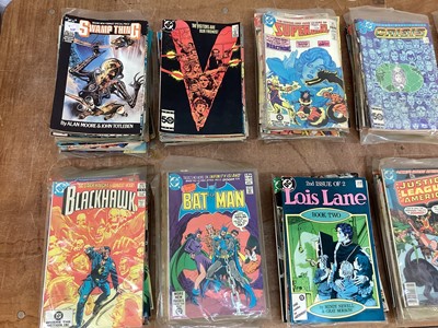 Lot 1760 - Dc Comics mostly 80s to include The Flash ,Swamp Thing, Action Comics Superman and others. approximately 300 comics