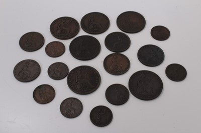 Lot 414 - G.B. - Mixed 19th century copper coins in generally VG-AVF condition (19 coins)