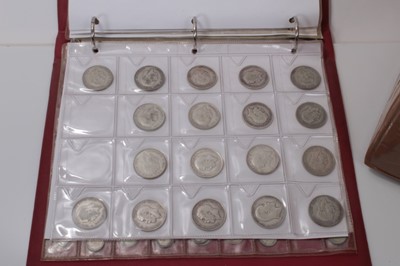 Lot 416 - G.B. - Mixed coinage within five coin albums to contain a quantity of silver pre 1920 & 1947 and other issues (Qty)
