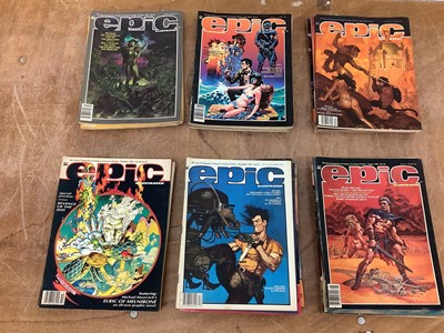 Lot 1769 - Box of MAD books and magazines together Epic magazines and various other comics .