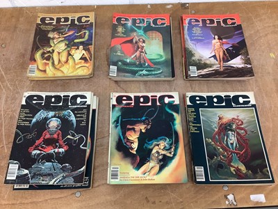 Lot 1769 - Box of MAD books and magazines together Epic magazines and various other comics .