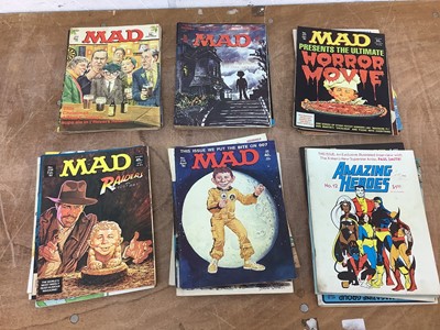 Lot 1769 - Box of MAD books and magazines together Epic magazines and various other comics .