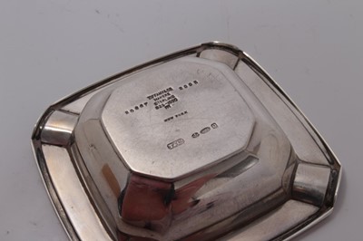 Lot 40 - American silver ashtray of square form by Tiffany & Co with import marks for London 1929, 6.4cm in diameter.
