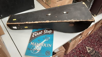 Lot 2202 - Antique Italian mandolin with label dated 1896, in case, together with a Scarlatti Nero accordion in case (2)
